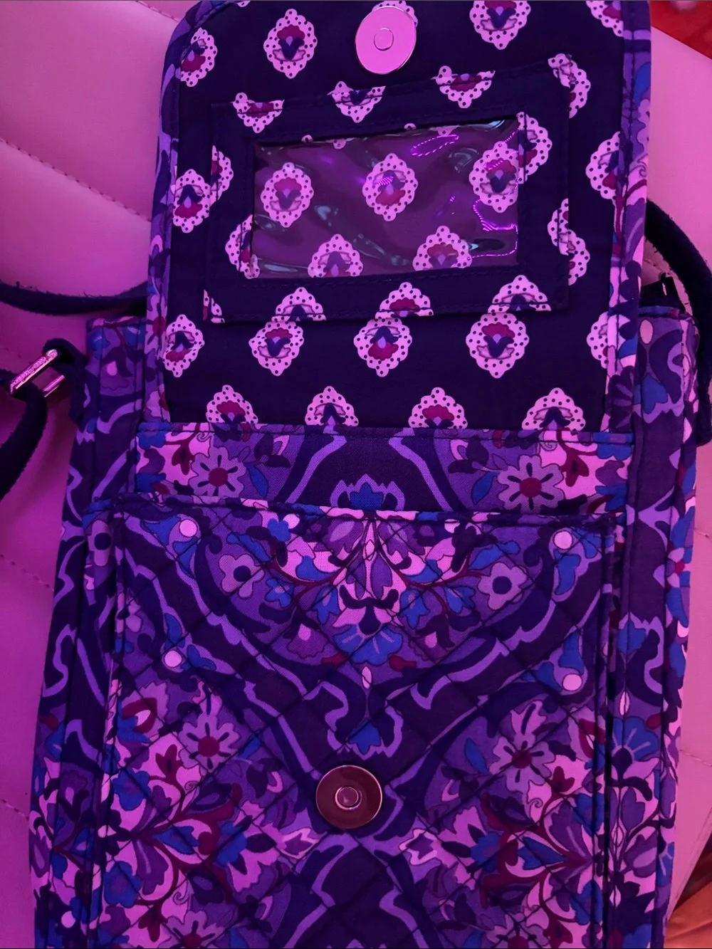 Vera Bradley Purple and Blue Floral Crossbody Bag